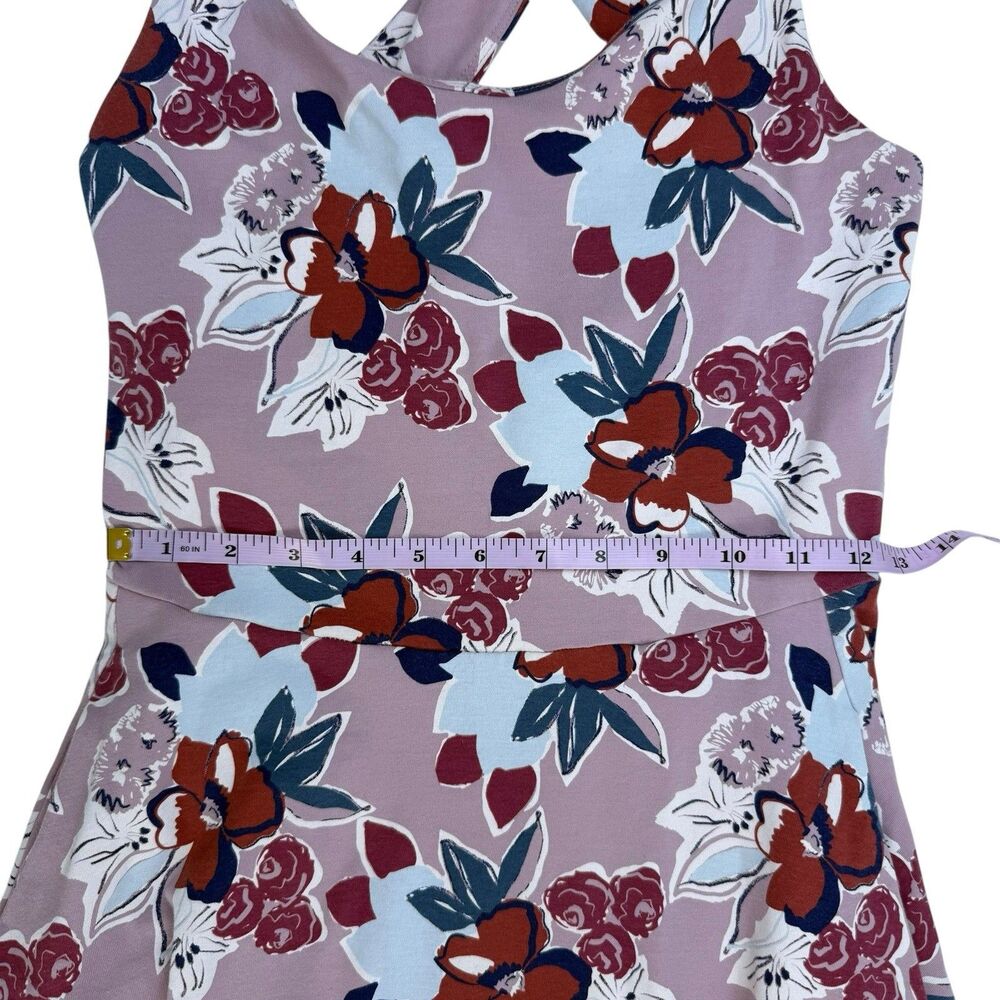 Pact Organic Cotton Fit & Flare Maxi Dress Small Fresh Flora Lavender Haze - Picture 10 of 11